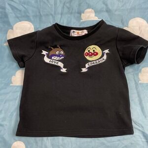 Anpanman KC Baikinman Embroidered Shirt Love Courage 100 3T Kids Japan Anime